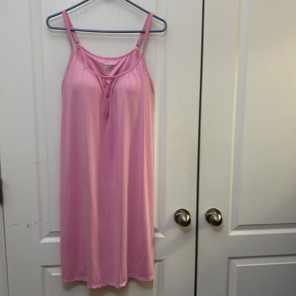 32 Degrees Cool Pink Sleeveless Dress Built-in Bra Sz XL Adjustable Straps New
